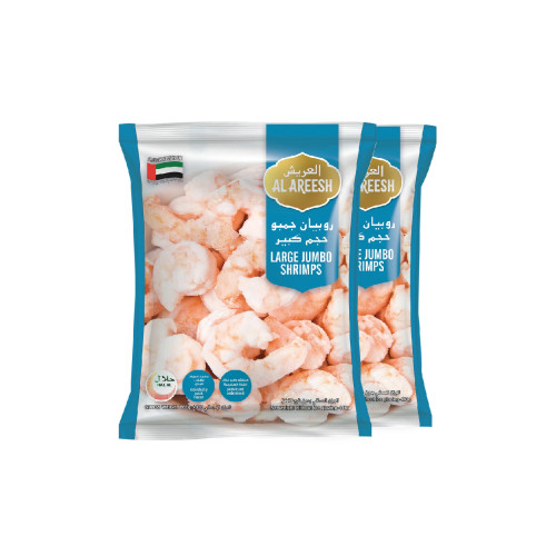 Al Areesh Large Jumbo Shrimps – 2 × 800 g (1,600 g total)